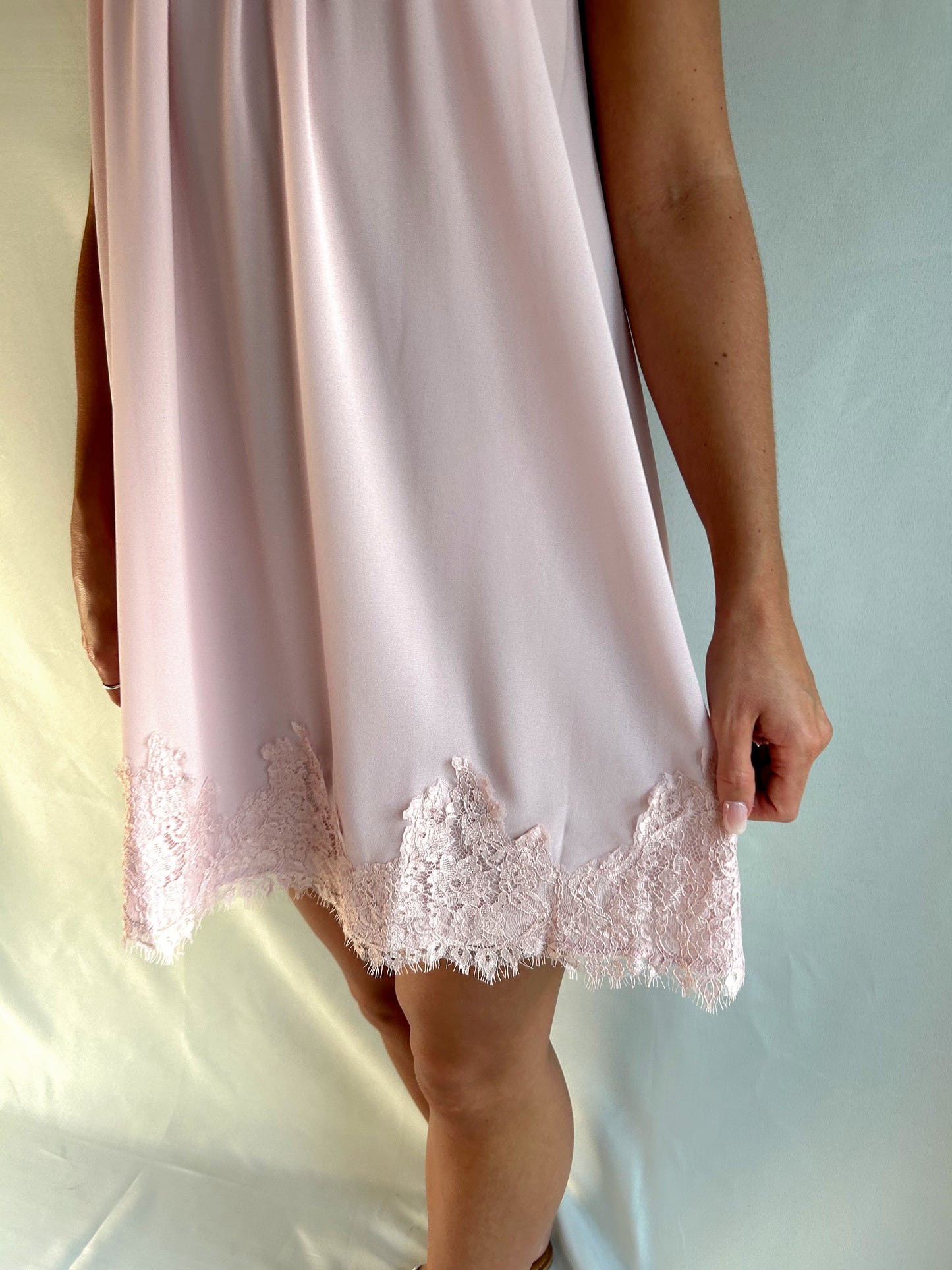 Beloved Lace-Trim Mini Dress