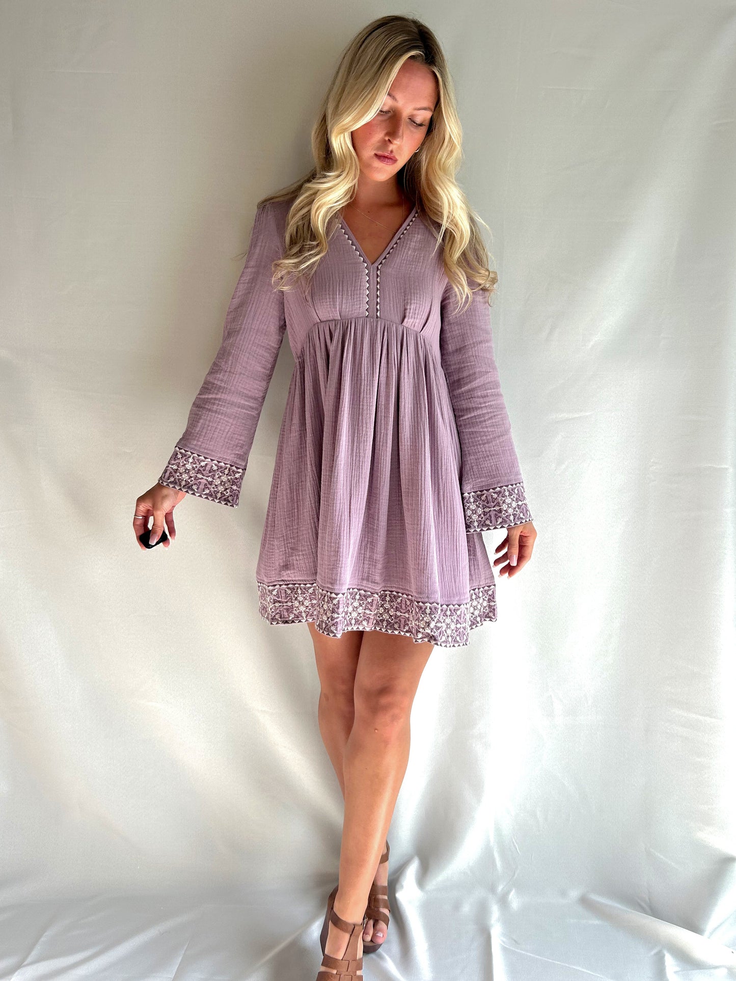 Lydia Bell-Sleeved Dress