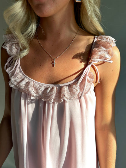 Beloved Lace-Trim Mini Dress